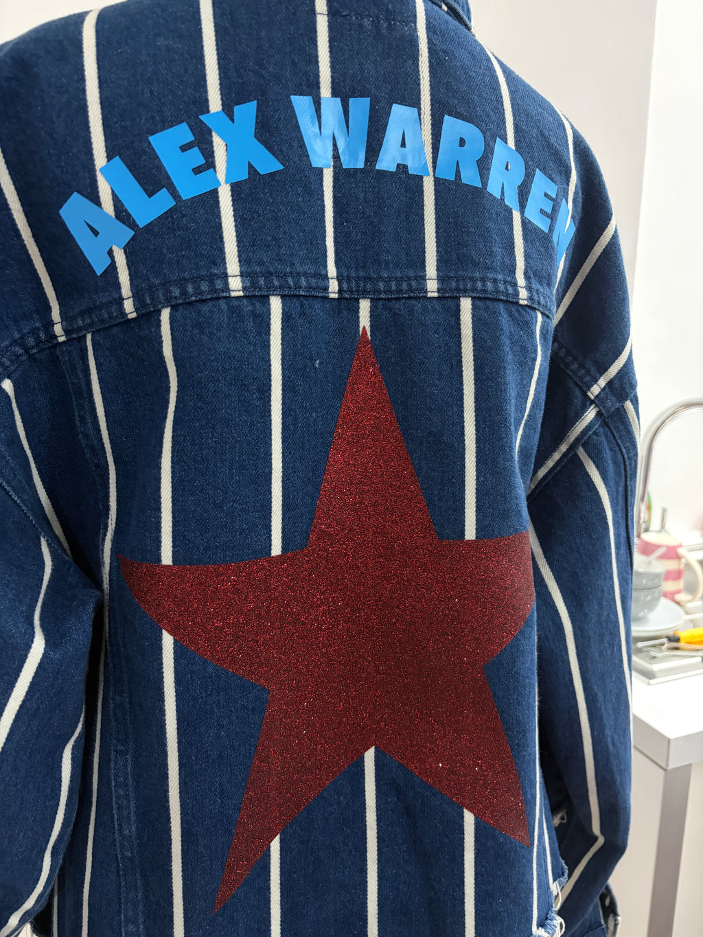 Alex Warren Striped Denim Jacket