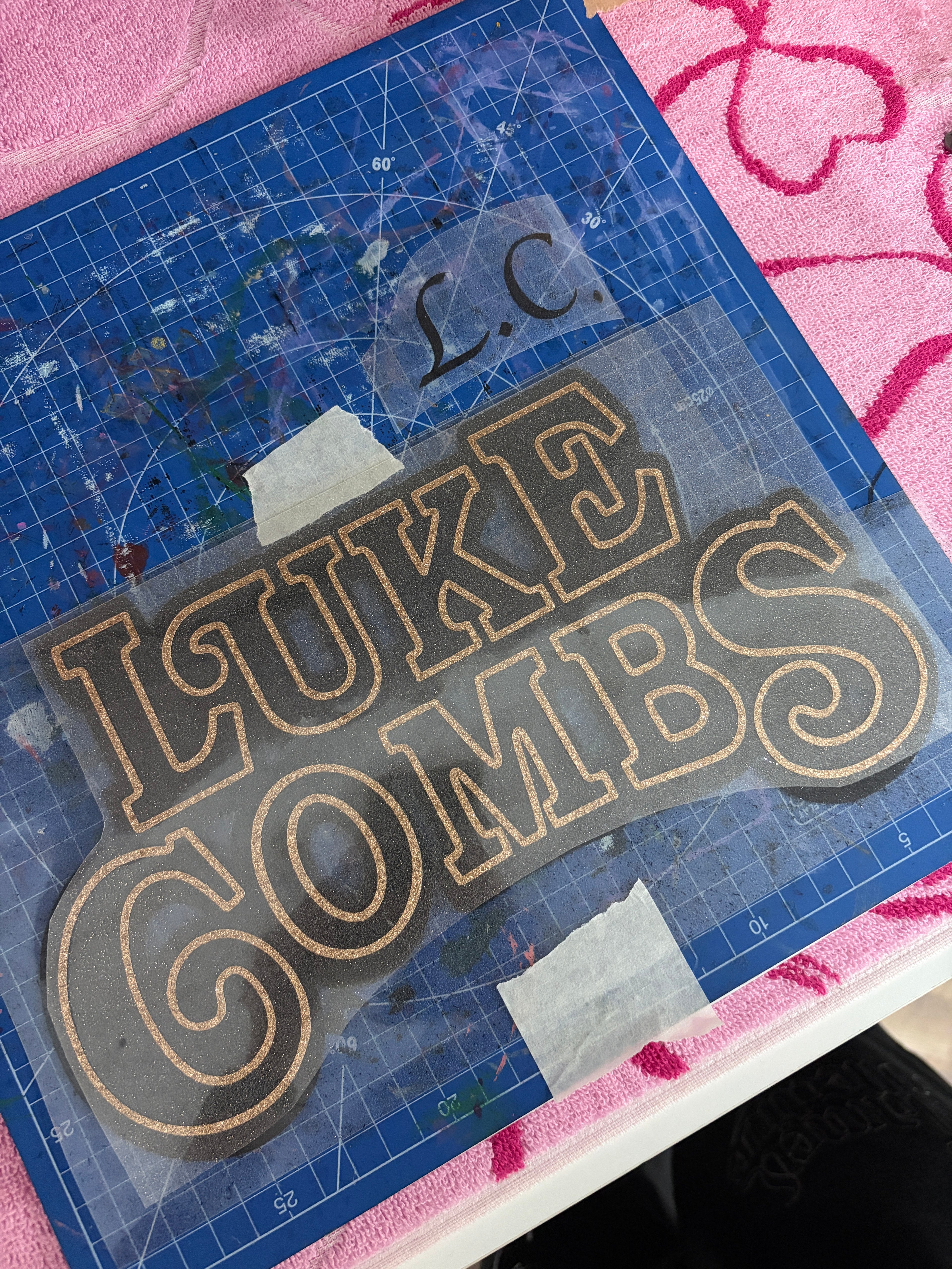 Luke Combs Iron-on Glitter Vinyl