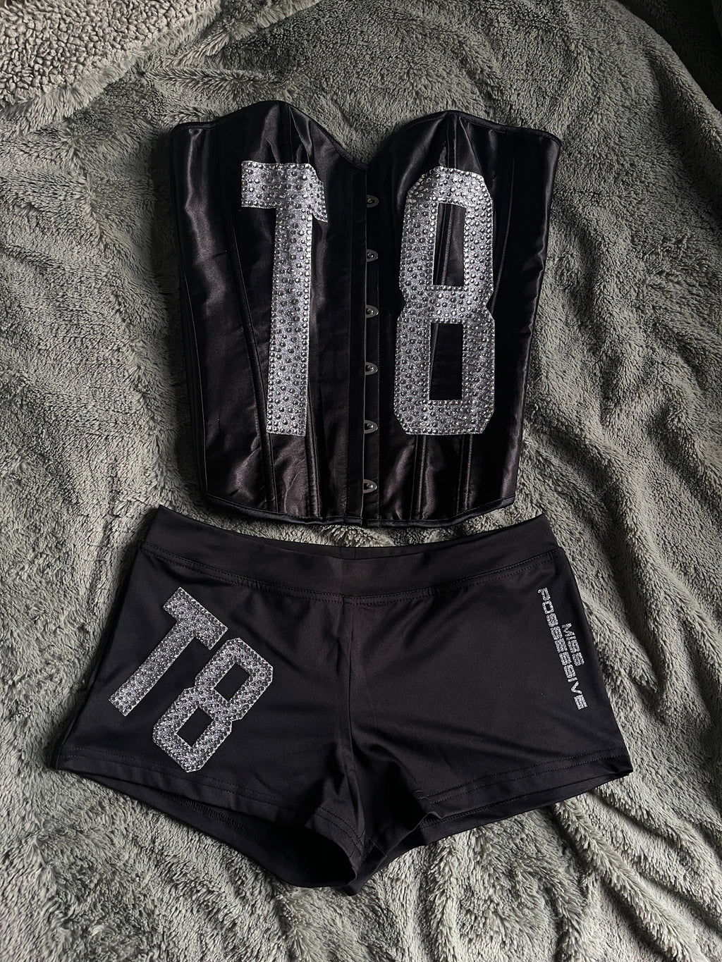 Tate Mcrae Black Corset and Shorts Set