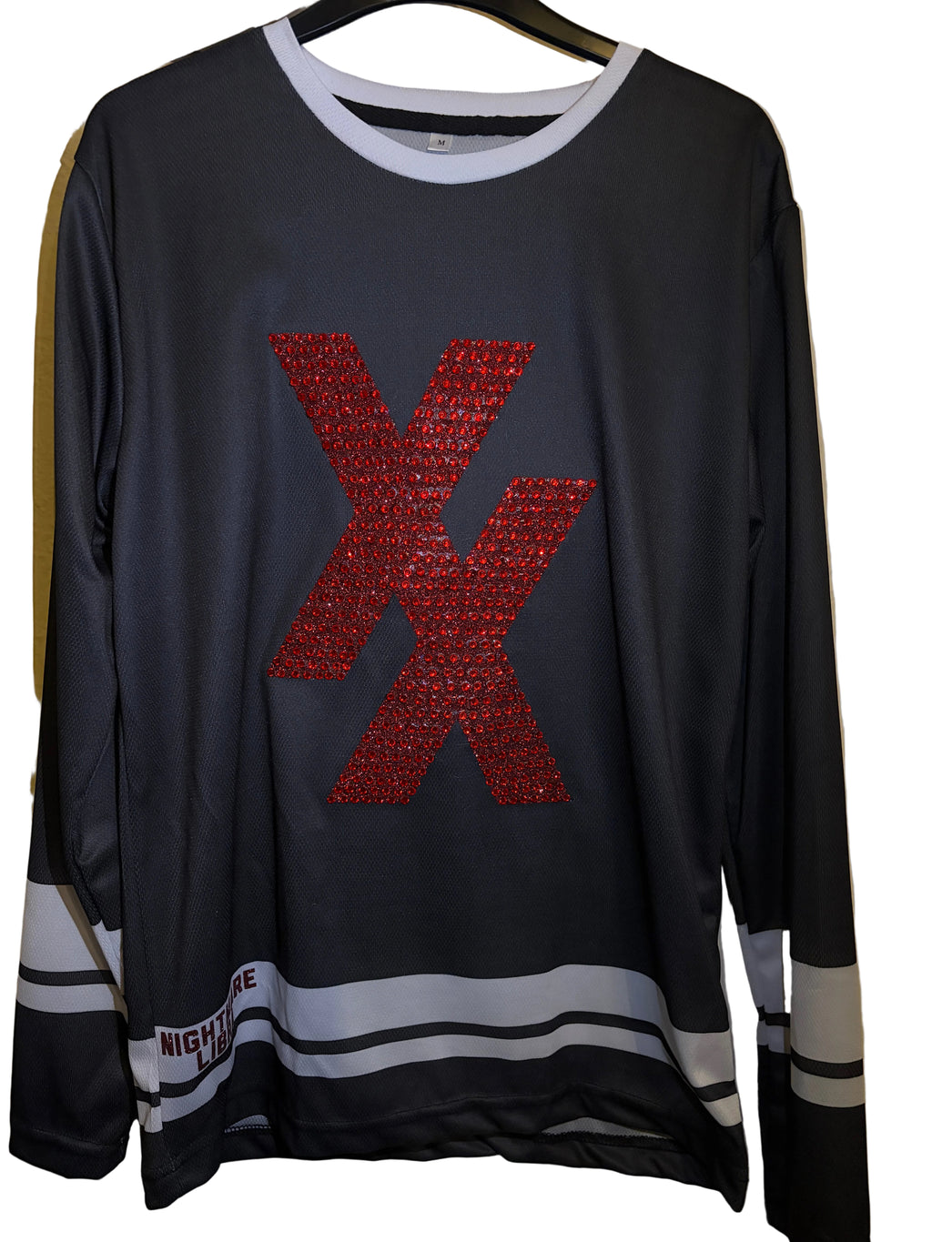 MGK rhinestoned long sleeve jersey