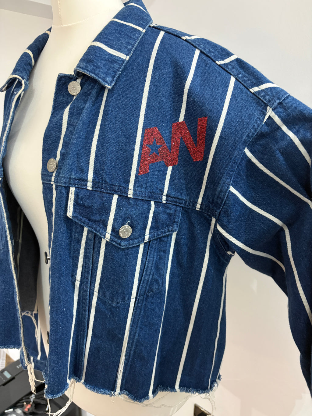 Alex Warren Striped Denim Jacket