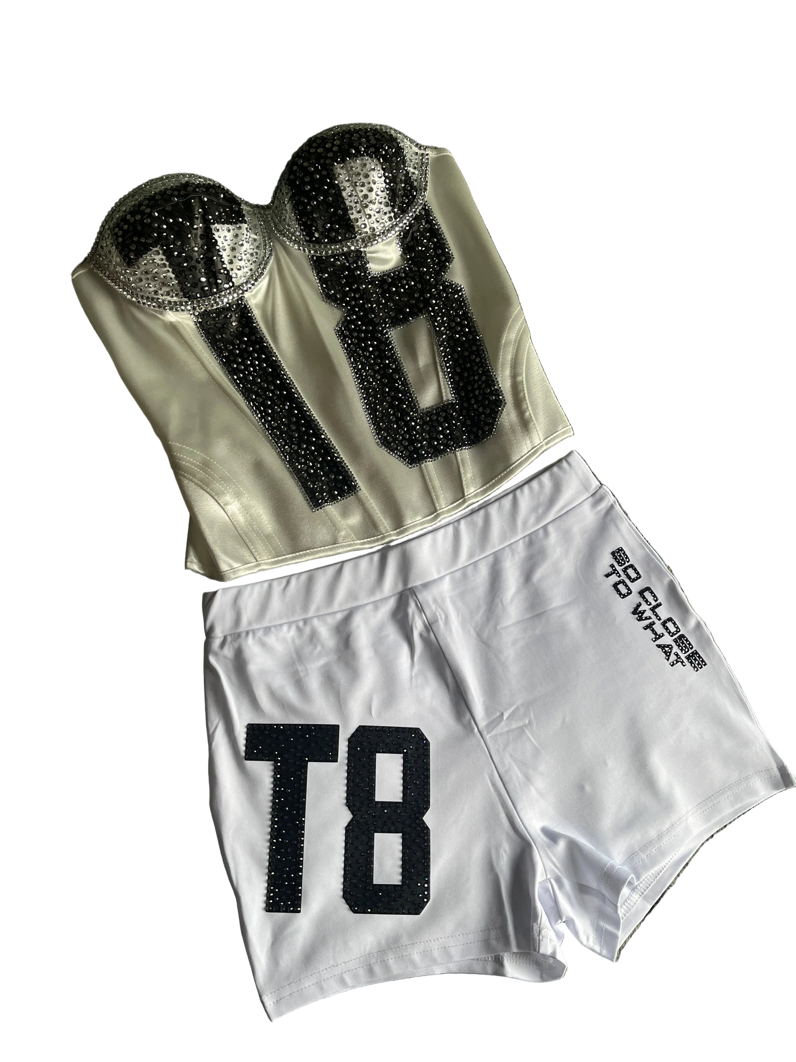 Tate Mcrae Corset and Shorts (white)
