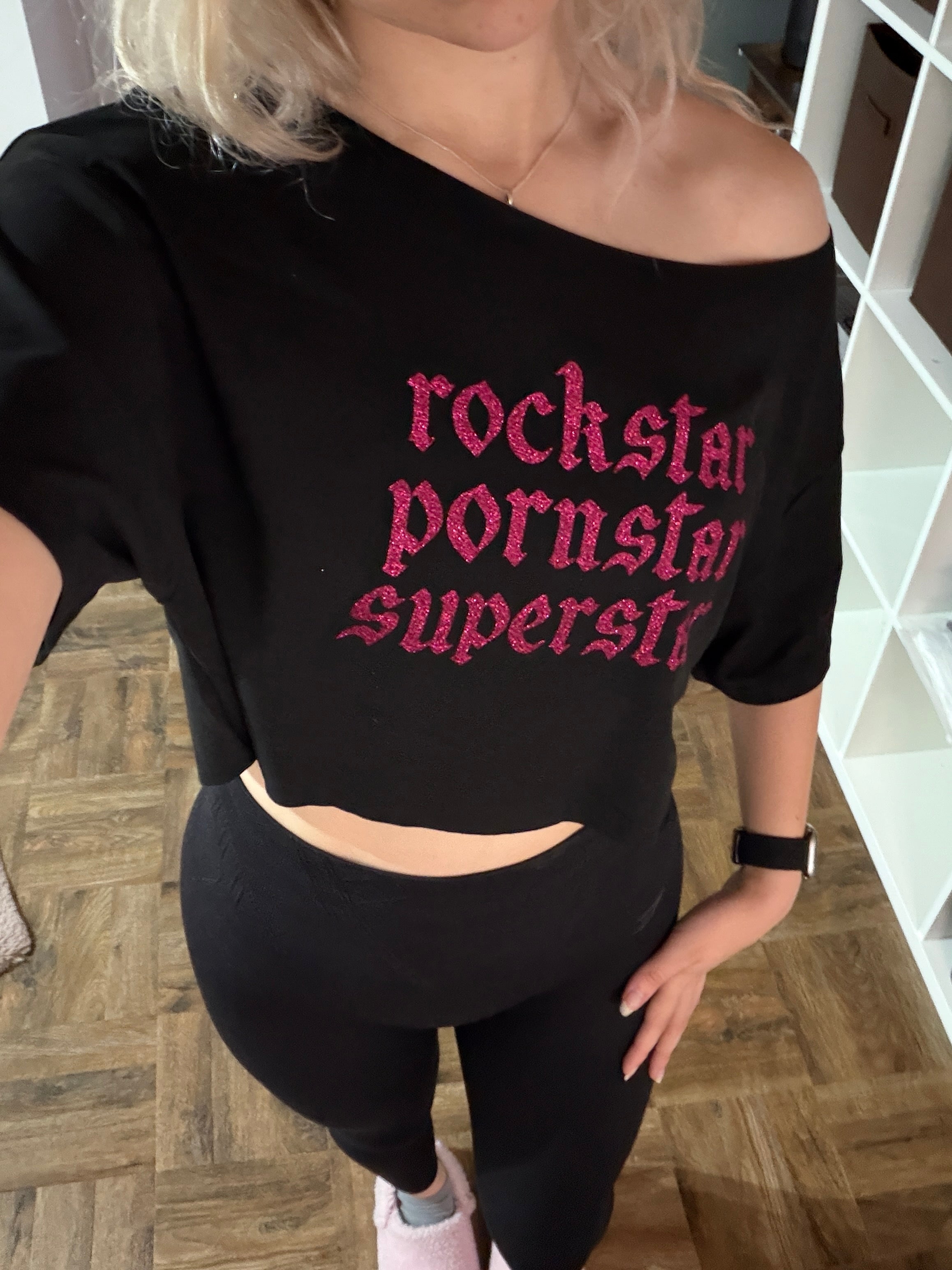 Fontaines DC Glitter Off-Shoulder Top