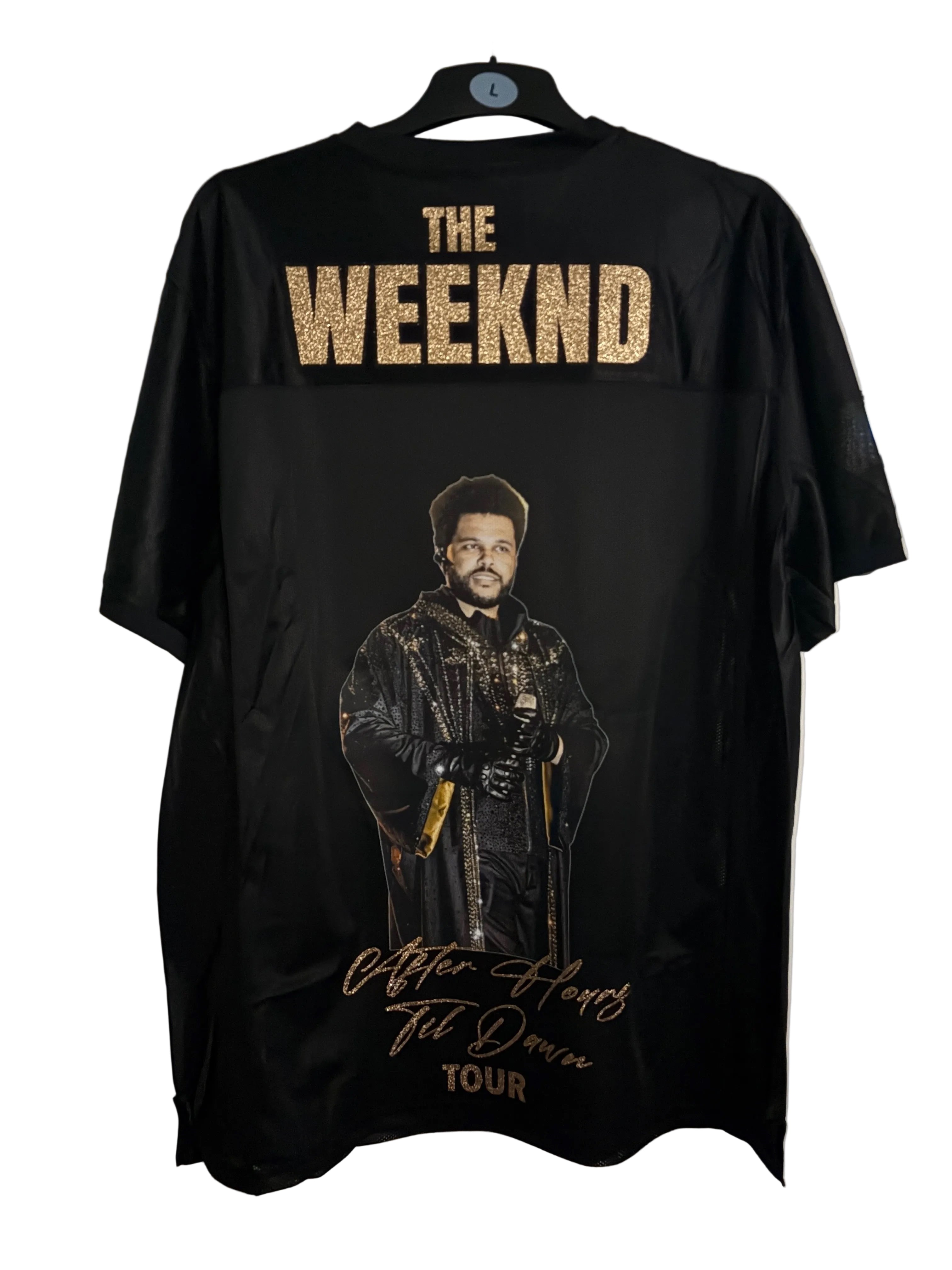 The Weeknd Rhinestone Portrait Jersey Gold