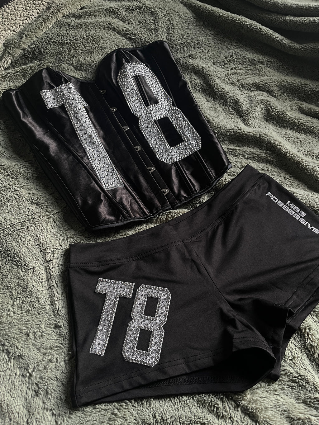 Tate Mcrae Black Corset and Shorts Set
