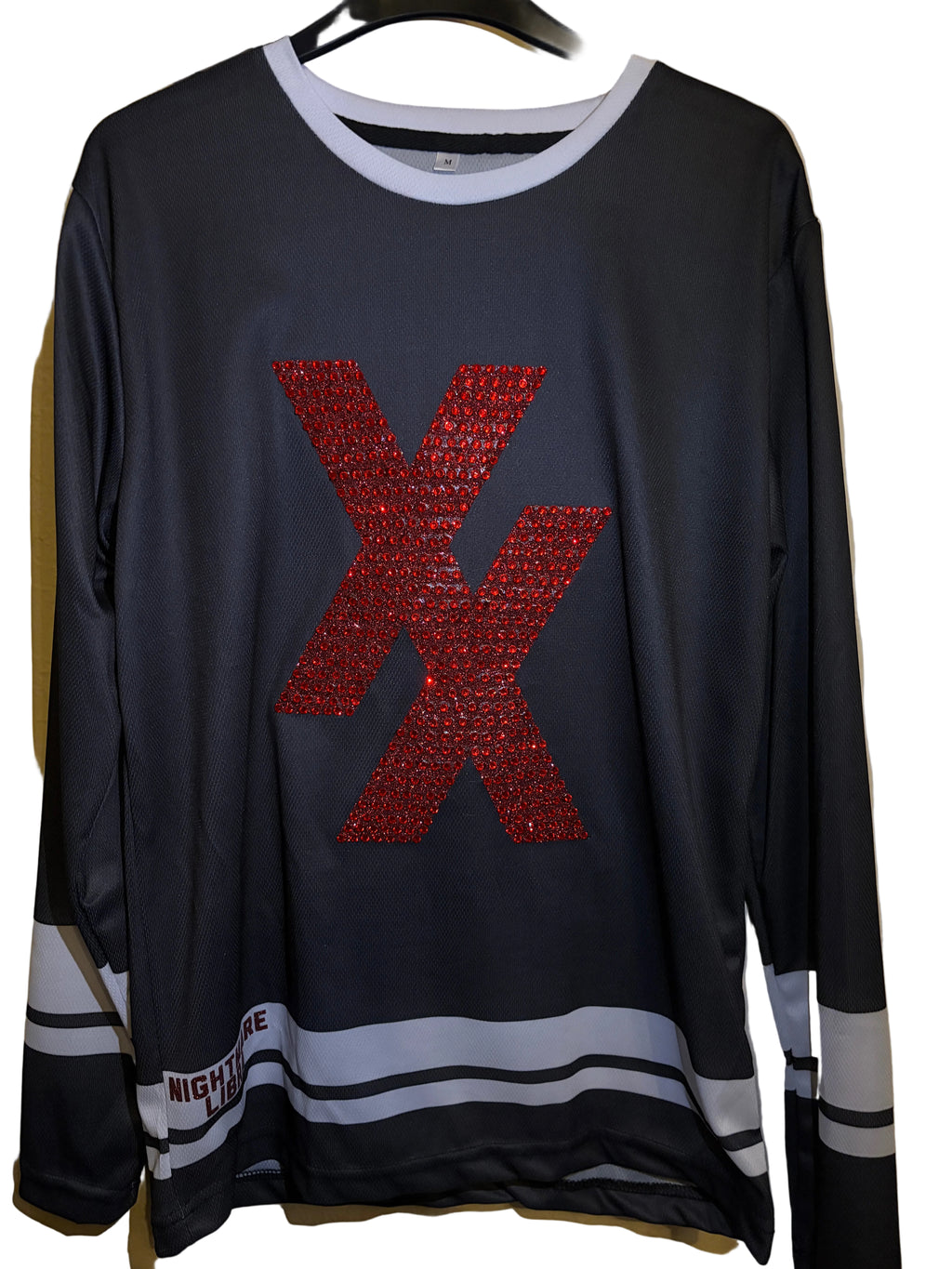 MGK rhinestoned long sleeve jersey