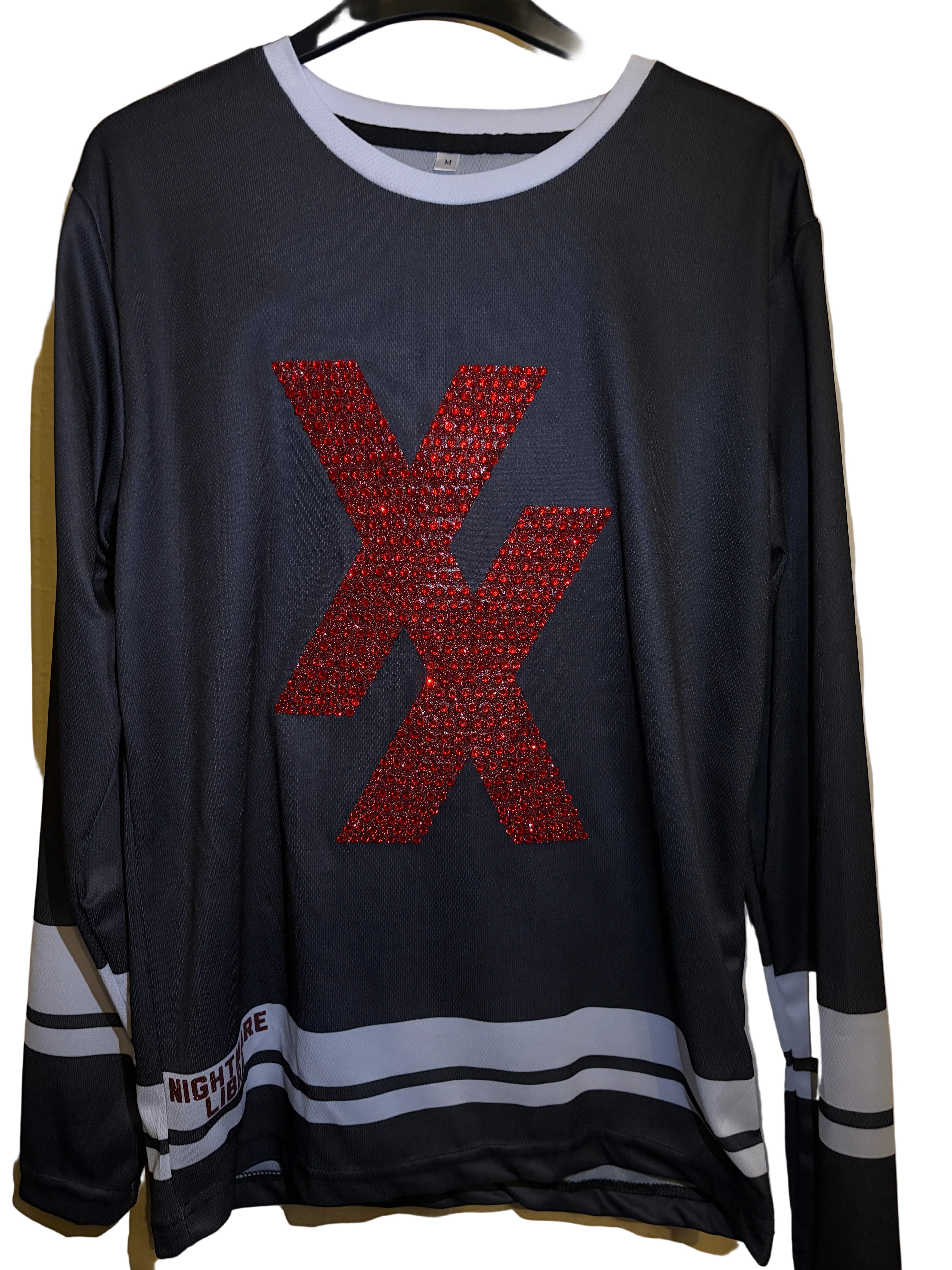 MGK rhinestoned long sleeve jersey
