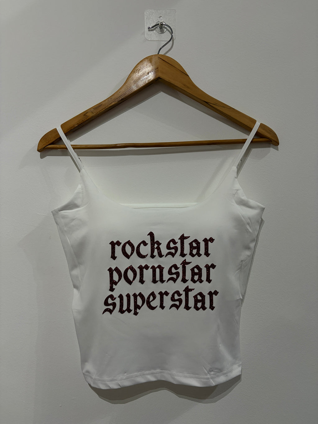 White Fontaines Vest with Red Text