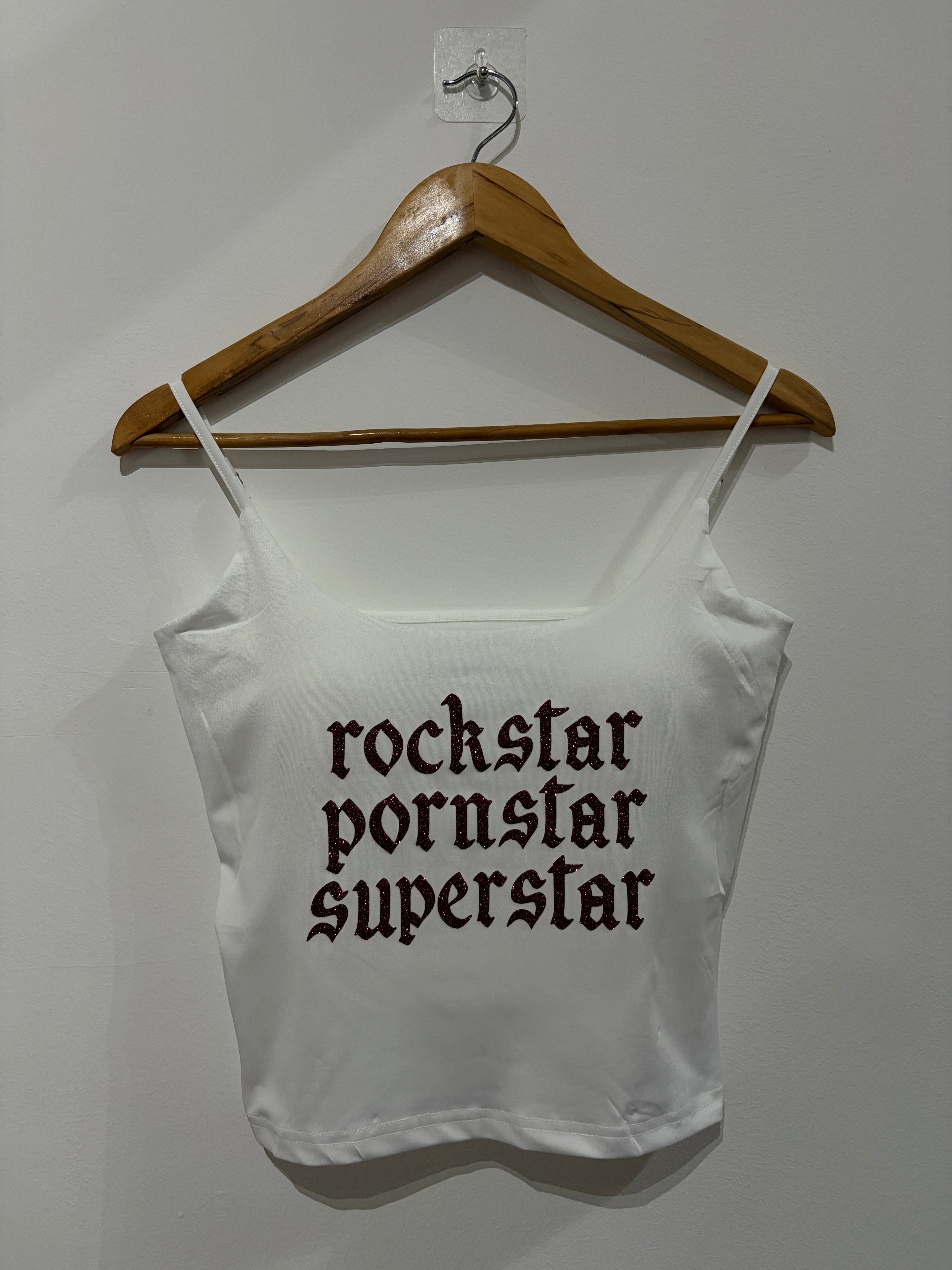 White Fontaines Vest with Red Text