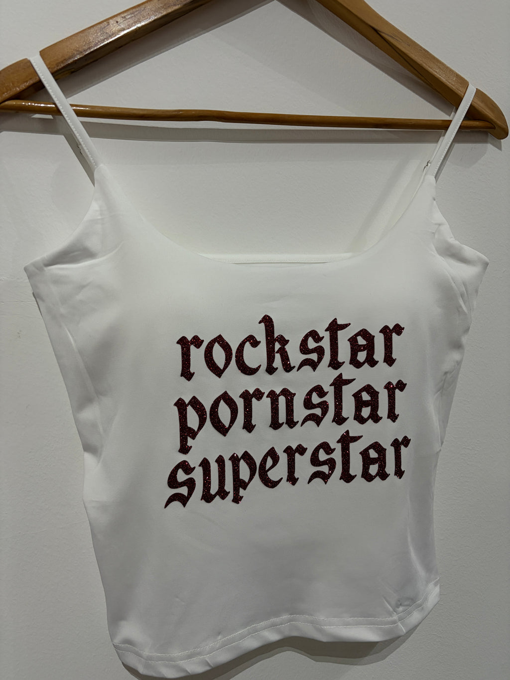 White Fontaines Vest with Red Text