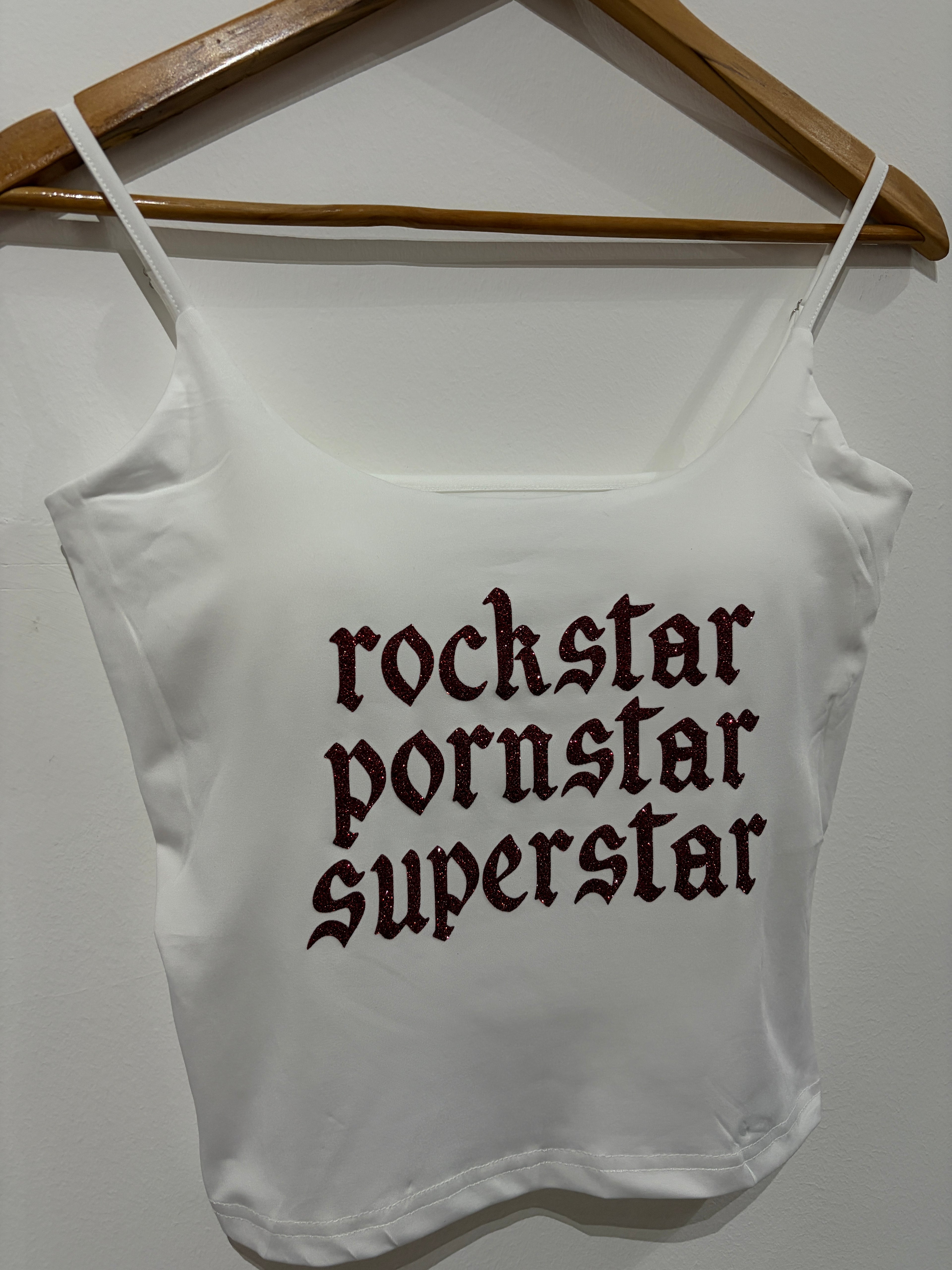 White Fontaines Vest with Red Text