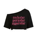 Fontaines DC rhinestone off-shoulder top